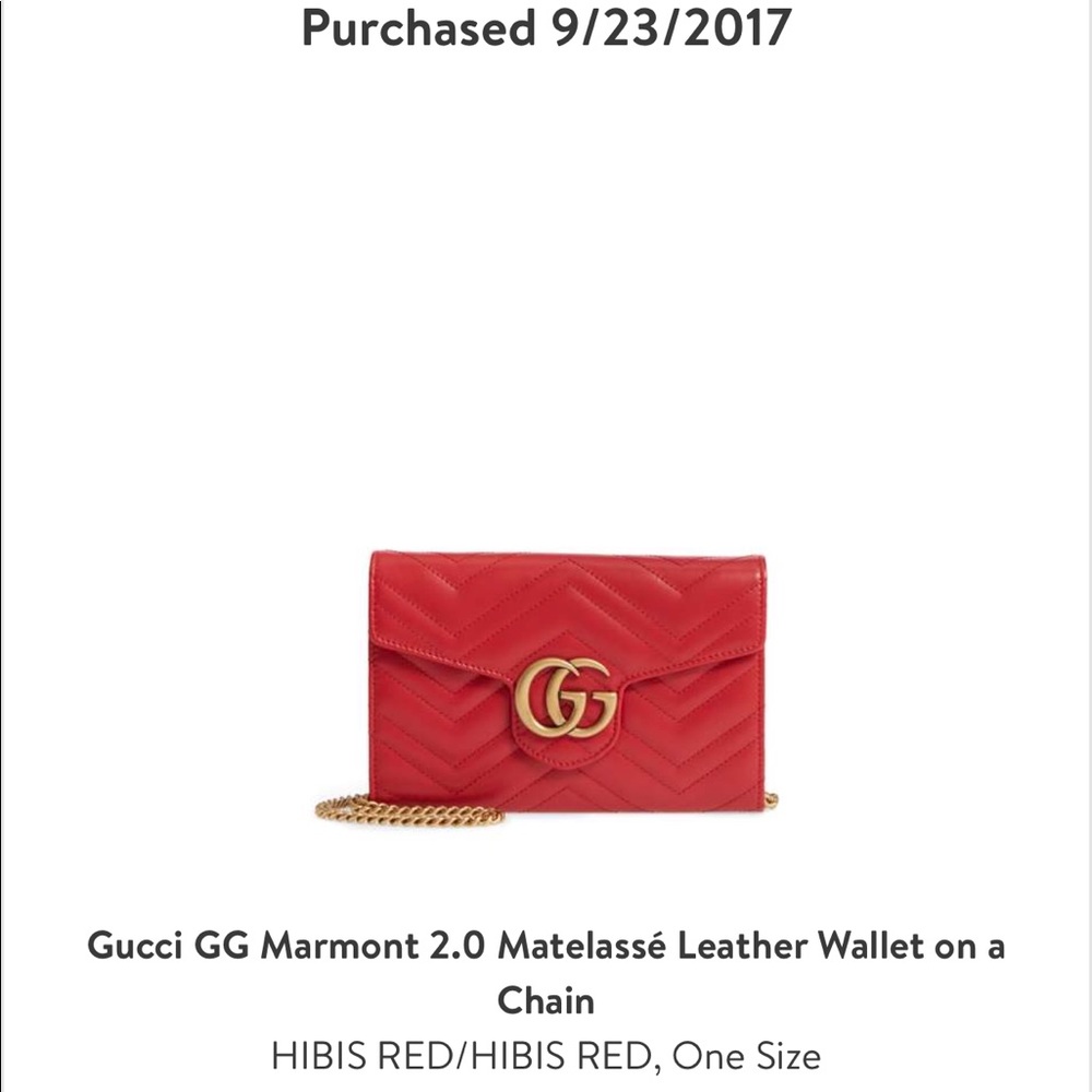 Gucci 2.0 hibiscus wallet on a chain